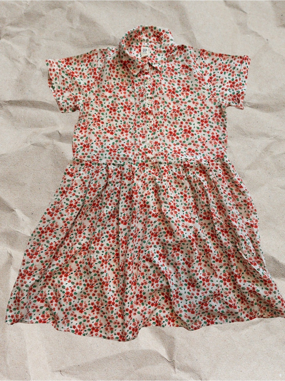 Gap Kids Floral Collared Button Front Dress Girls XXL 14-16